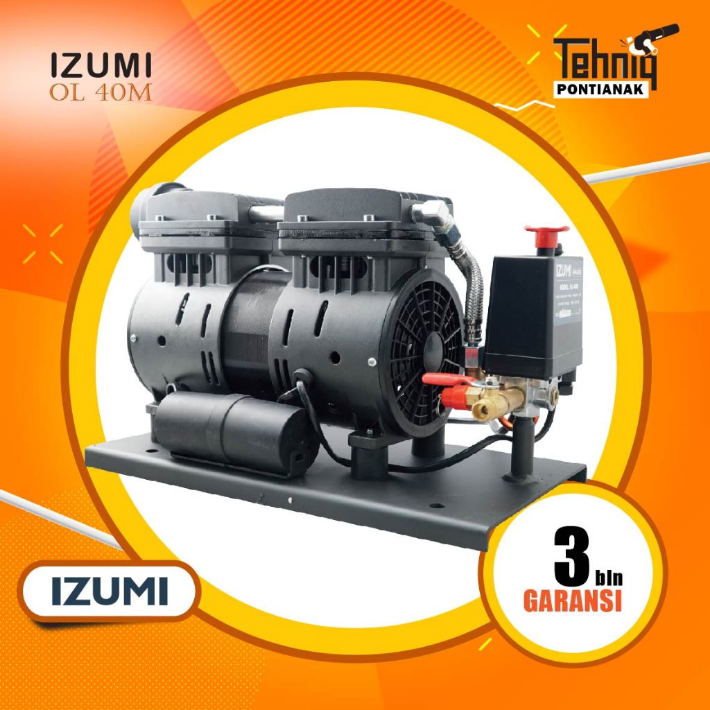 NLG COMPRESSOR OL-40M 0.75HP 550 WATT MESIN POMPA AIR IZUMI OL-40M OILLESS AIR COMPRESSOR OL-40M