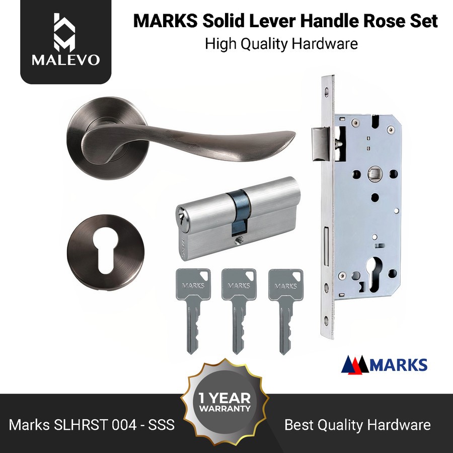 Handle Pintu Set MARKS Solid Handle Rose Set SLHRST 004 – SSS