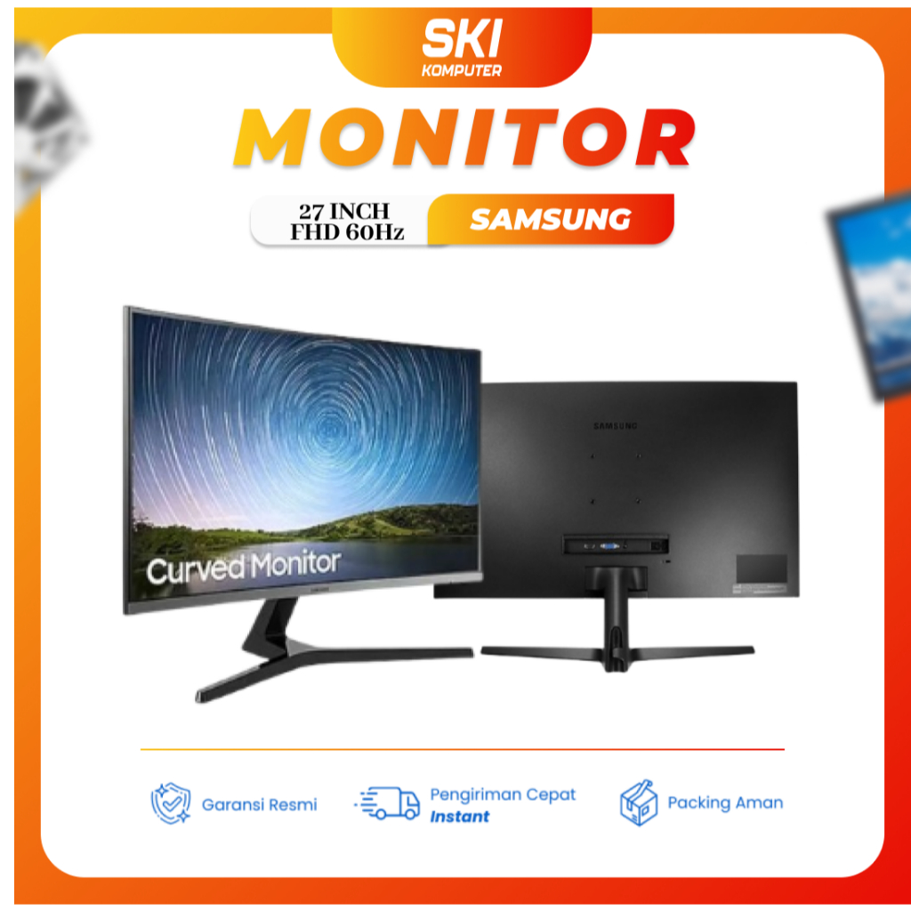 Monitor Led Samsung 27 Inch Curve Black Garansi 1 Tahun