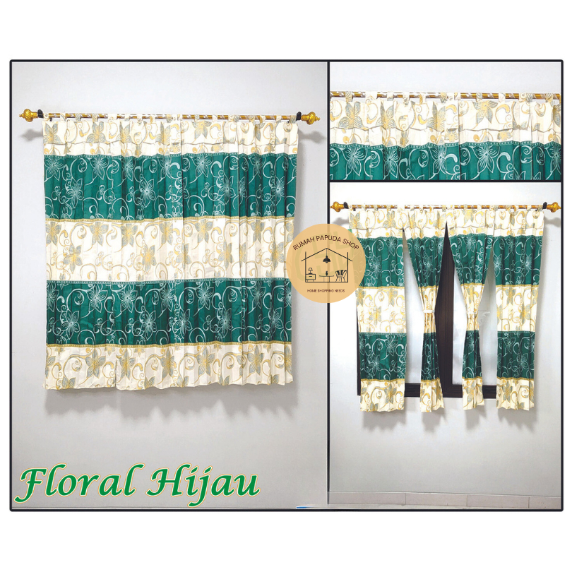 Gorden Jendela Pendek 50x150cm 65x150cm Gorden Monyet Tirai Hordeng Gorden Murah Curtain Gordyn Hord