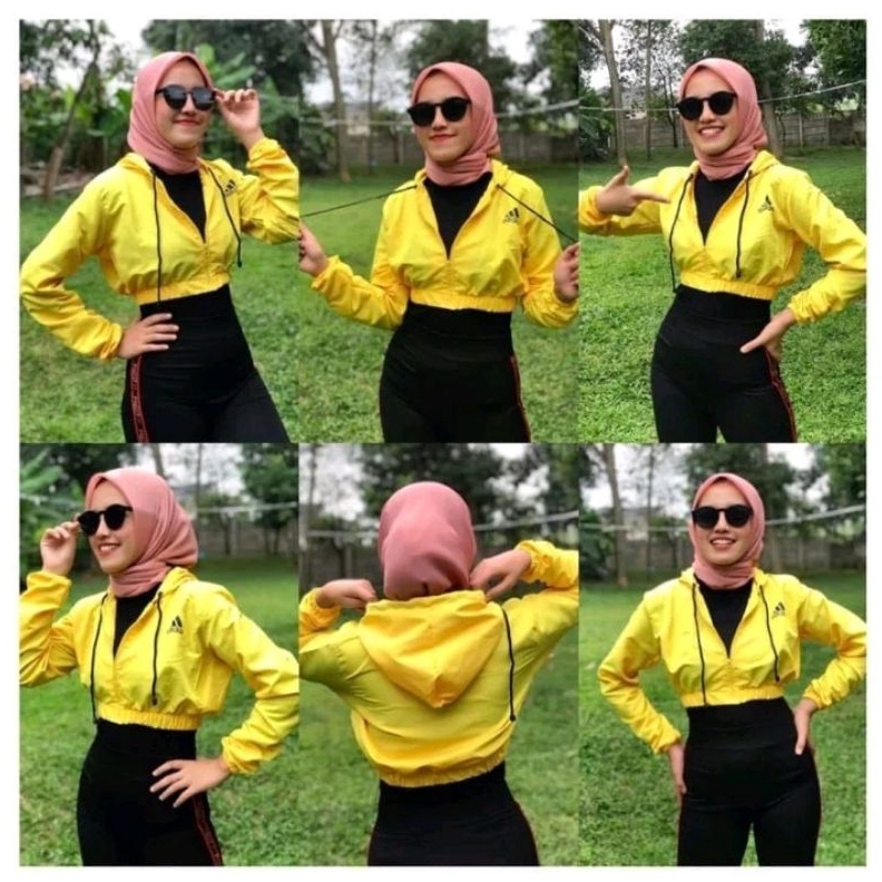 KODE V59C JAKET CROP  JAKET OLAHRAGA WANITA RUNNING BERSEPEDA  PEMBAKAR LEMAK  SAUNA SUIT