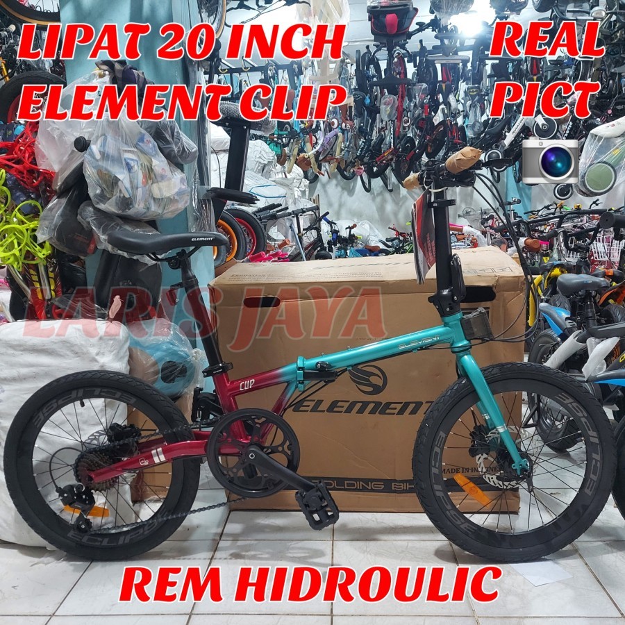 [ BONUS BELL ] PROMO TERMURAH SEPEDA LIPAT ELEMENT CLIP 8S SEPEDA LIPAT 20 INCH ELEMENT CLIP 8 SPEED