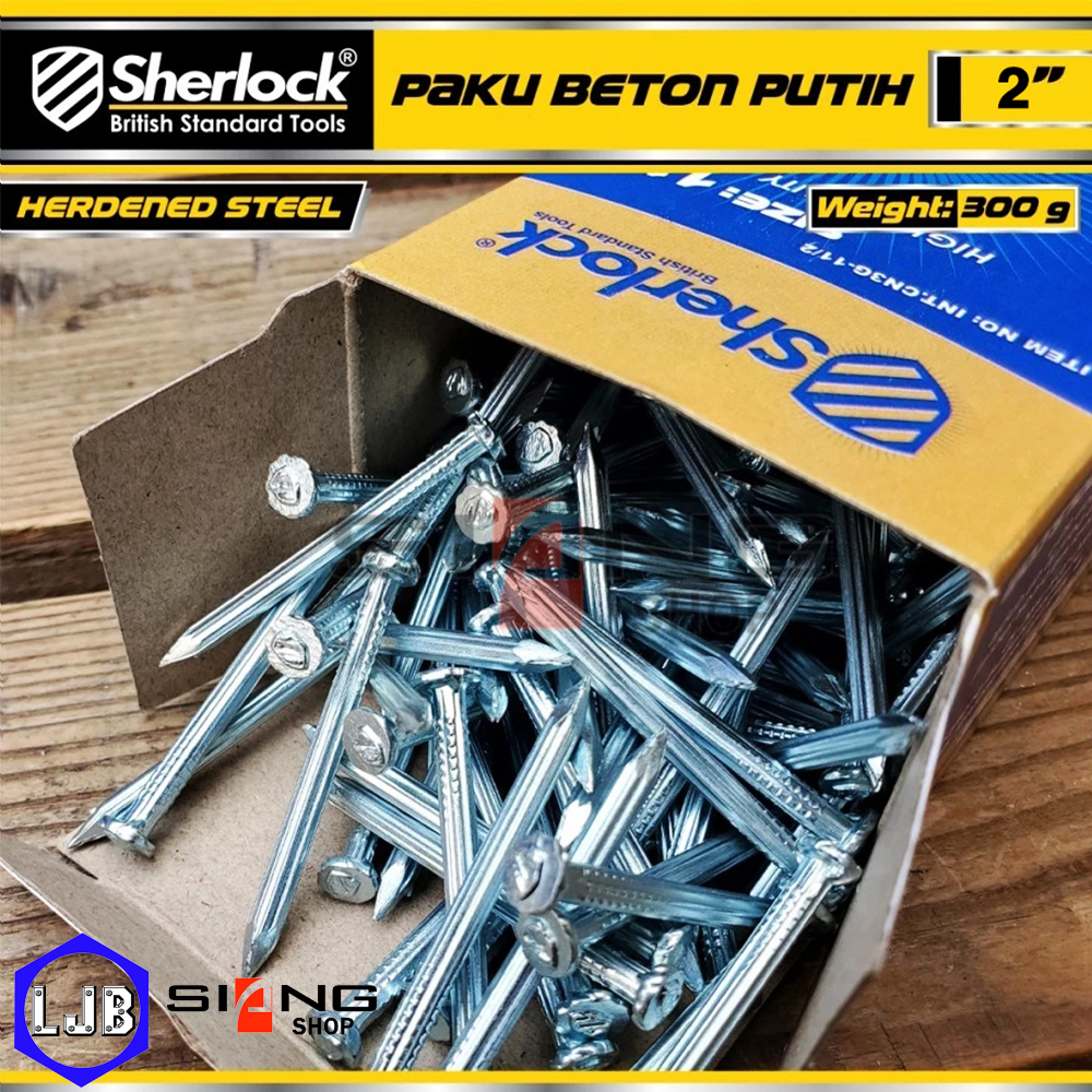 Paku Beton Galvanized Sherlock ukuran 2 inch (5cm) 1 Kotak Berat 300 Gram