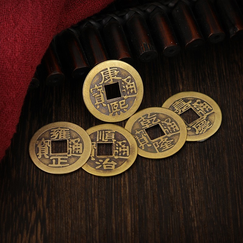 3Set/15Pcs Koin Feng Shui Kuningan Uang Koin China Koleksi Uang Koin Kuno Uang Logam Kuno
