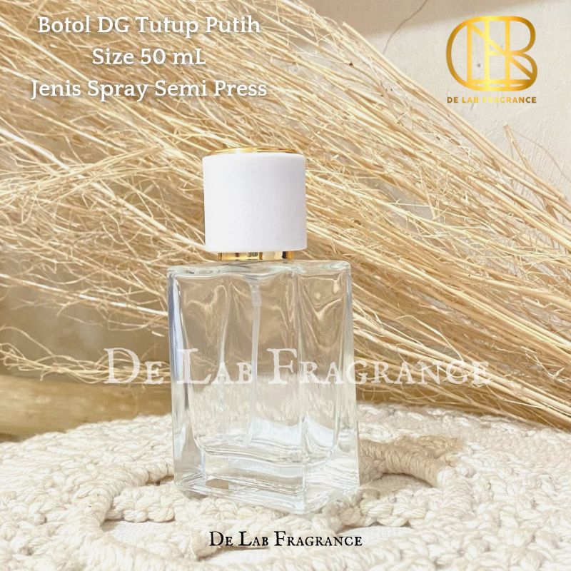 botol parfum DG 50 ml tutup putih semi press/ botol parfum 50 ml/ botol parfum exclusive