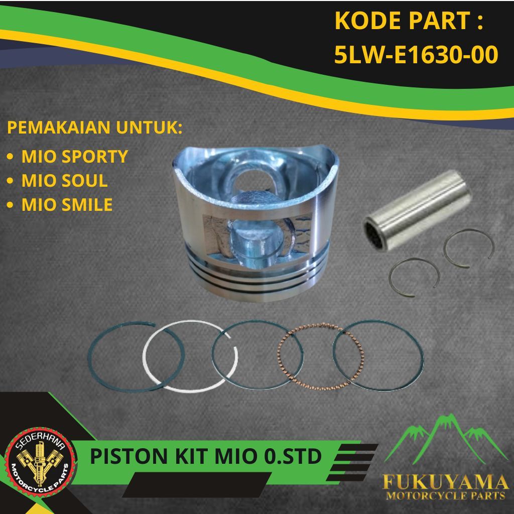 PISTON SEHER KIT MIO SPORTY MIO SOUL MIO SMILE STANDARD 25 50 75 100 FUKUYAMA
