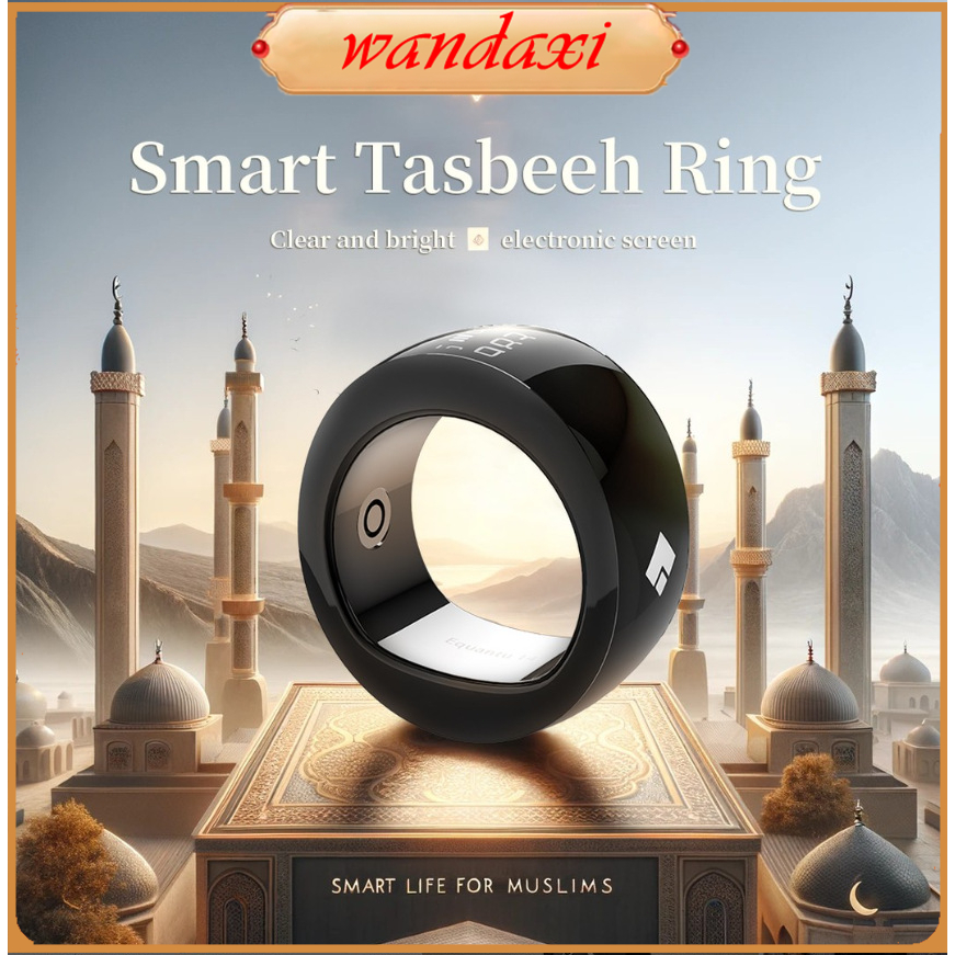 Cincin Dzikir Digital Equantu SQ668 – Smart Tasbih Ring Stainless Steel, LCD Display, Alarm Getar tj