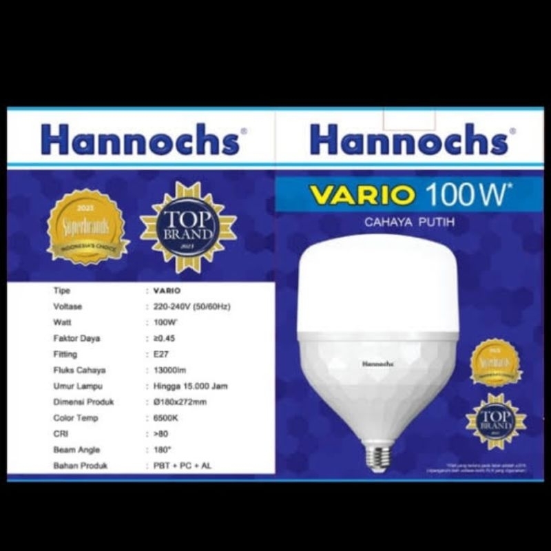Hannochs Vario Bohlam bola lampu LED 100 Watt