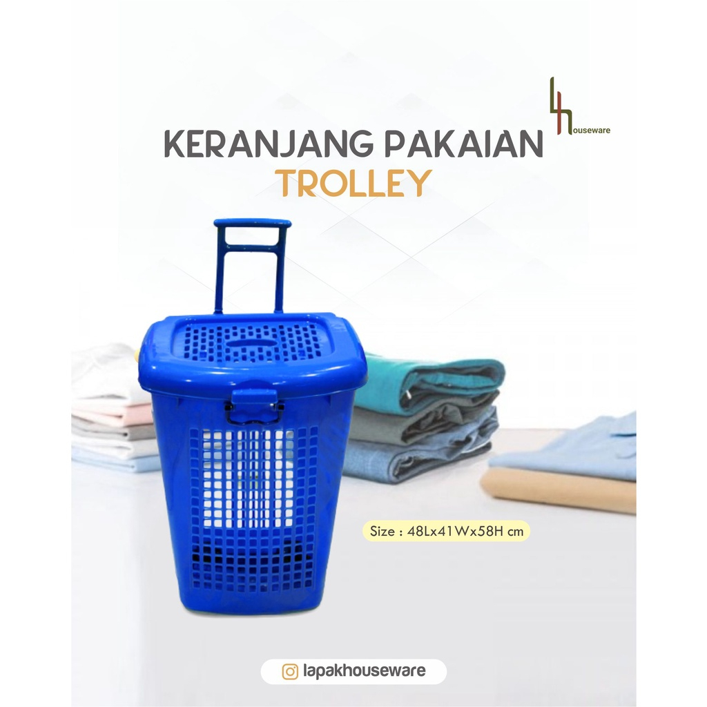 MPW Keranjang Pakaian Trolley / Keranjang Pakaian Roda / Keranjang Pakaian Troli / Keranjang Pakaian