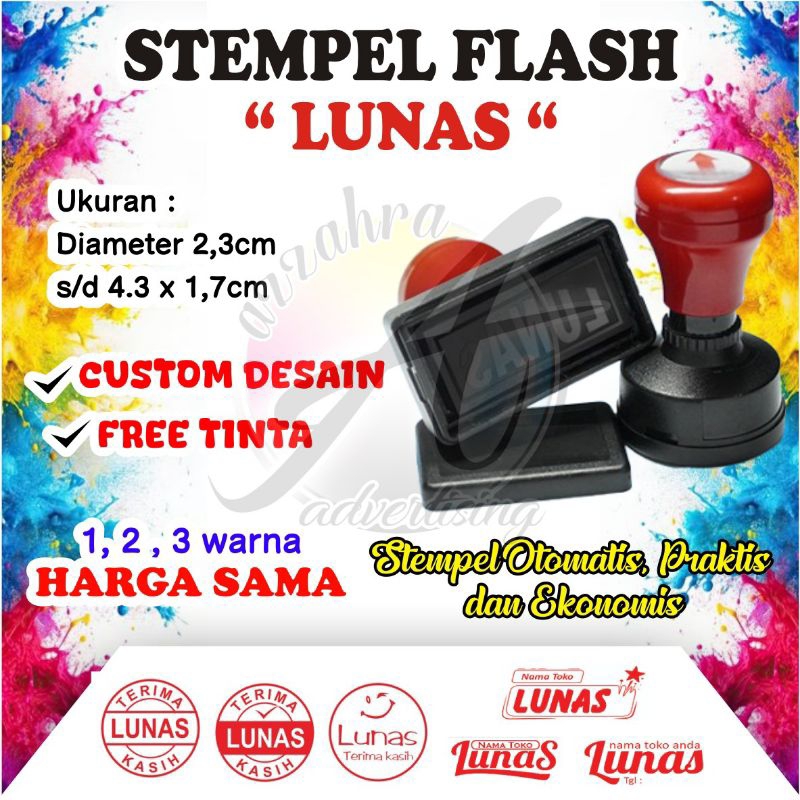 

stempel flash, LUNAS, stempel praktis, stempel otomatis