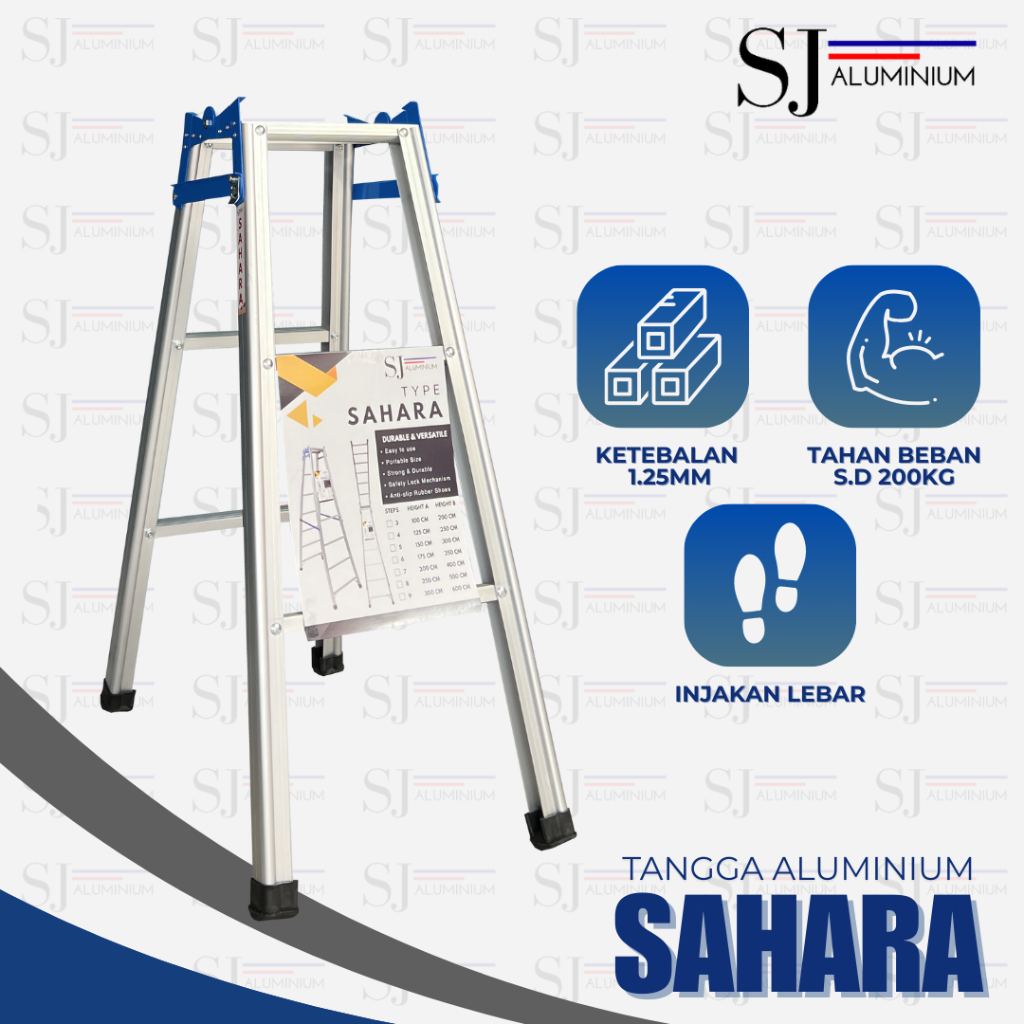 Tangga SAHARA - Tangga Aluminium - Tangga Lipat Aluminium / Tangga Multifungsi JUMBO - 100 CM / 1 M 