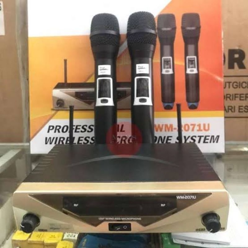 MIC WIRELESS 2 MIC UHF BLACK SPIDER  WM-2071U (BISA JARAK 20M)