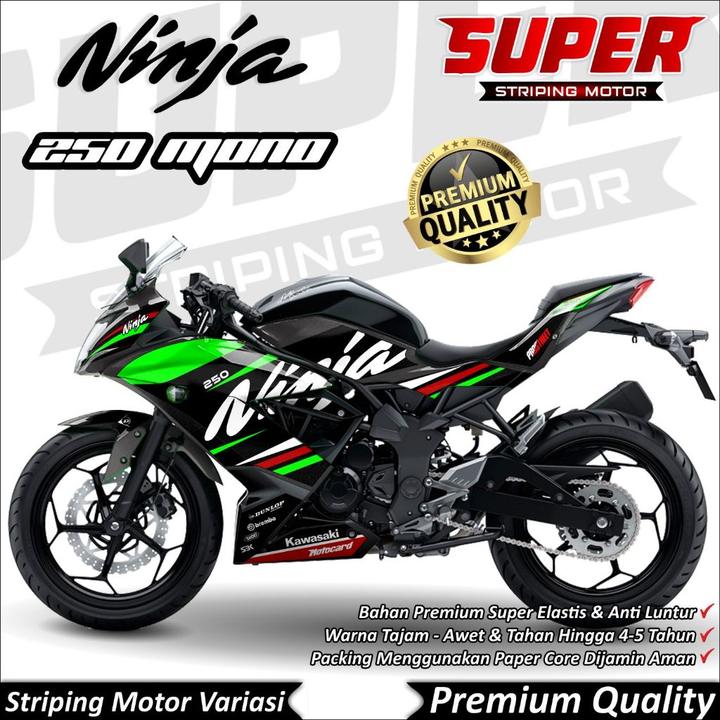 Stiker Ninja 250 Mono Luntur keren Striping Ninja 250 Mono Striping Kawasaki Ninja 250 Mono Postreet