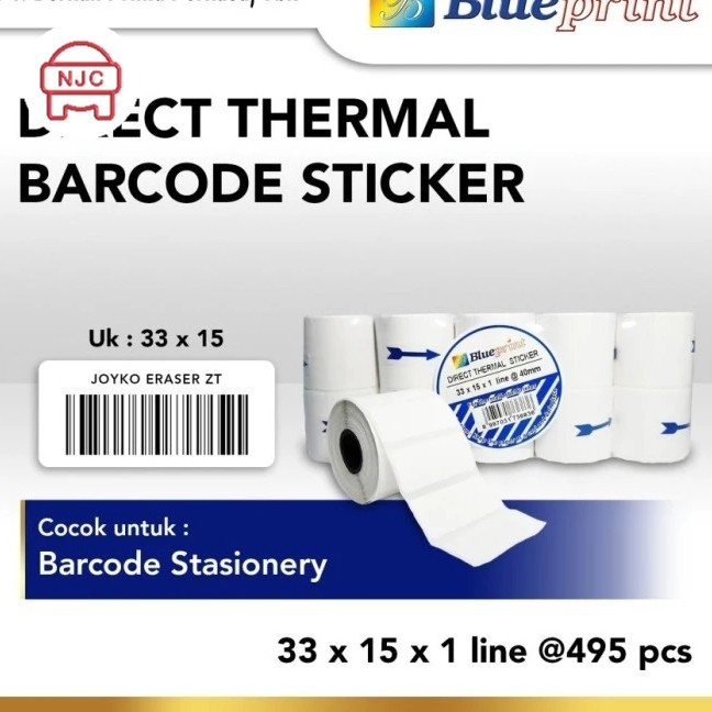 

Direct Thermal Sticker Label Stiker BLUEPRINT 33x15 mm 1 Line Isi 495 Diameter 40 mm