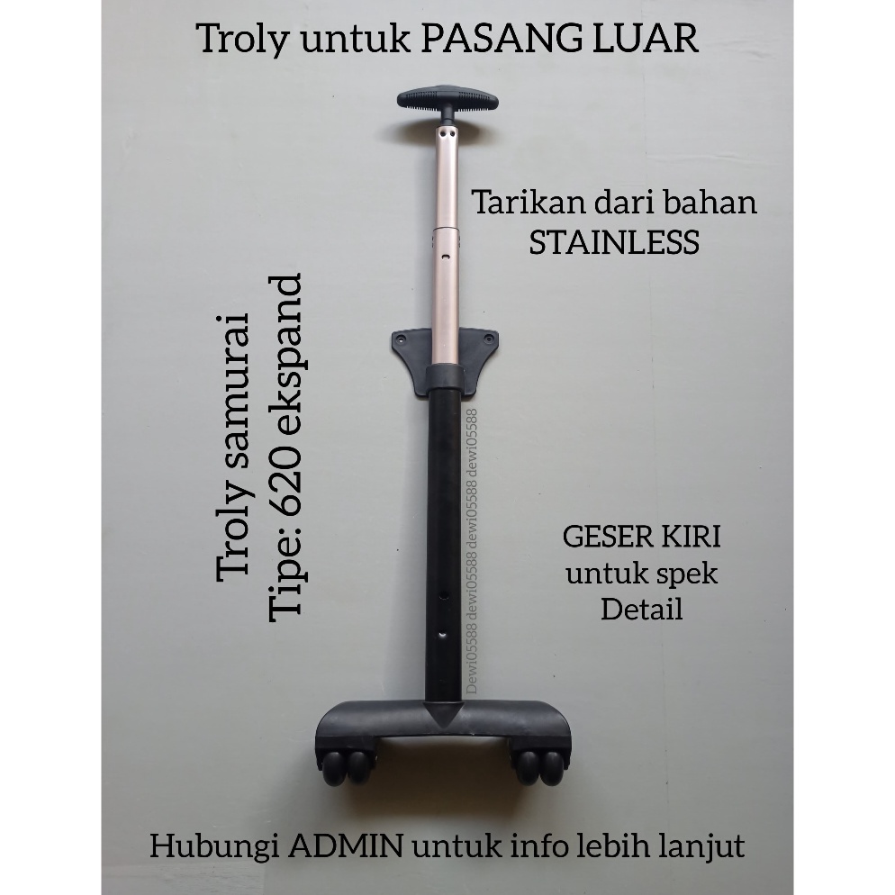 KODE E34B Troly tas sekolah Troly tas travel bag Troly koper Tiang tas koper Sparepart koper Troly s