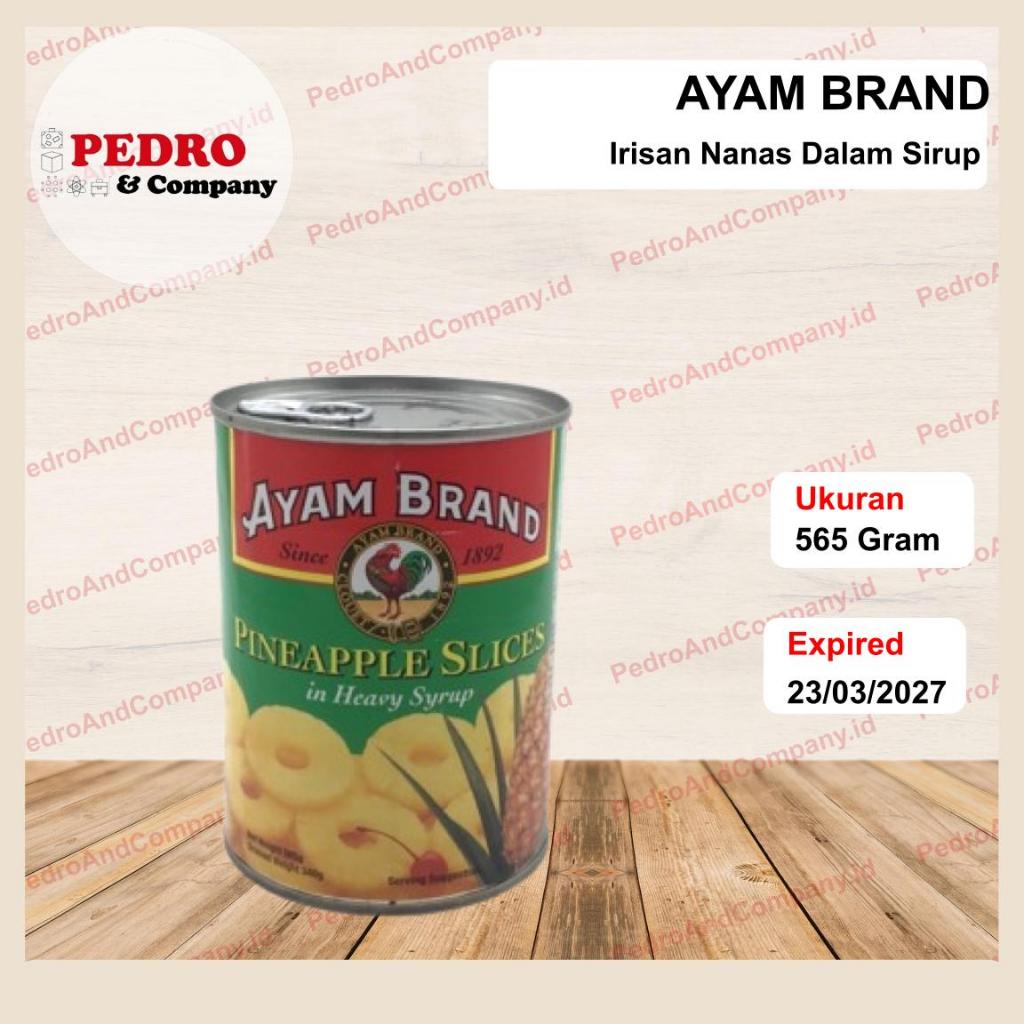 

Ayam Brand PINEAPPLE SLICES in heavy syrup 565 gram nanas irisan potong kaleng canned fruit