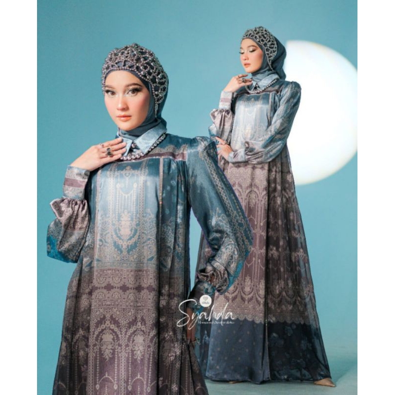 Dress Hijab Printing SYAHDA DRESS By SKHATA ORI