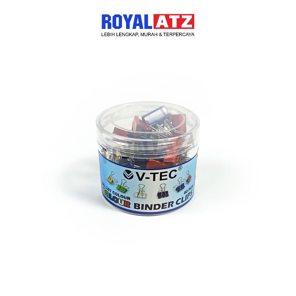 

Binder Clip V-TEC Warna-Warni Binder Clip No 107 Isi 40 Pcs Ukuran 19mm
