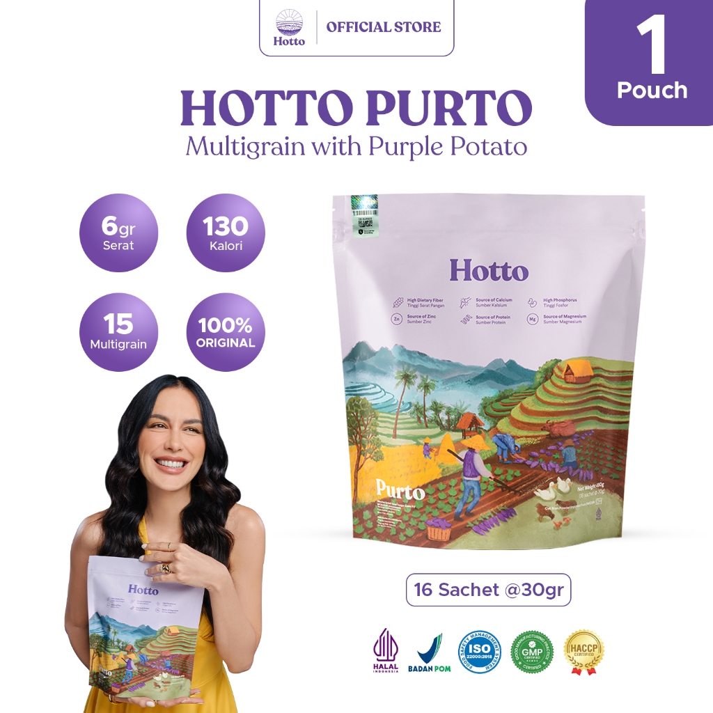 

Hotto Purto Official Store Minuman Diet, Oatmeal, Sereal - 1 Pouch (16 sachet)
