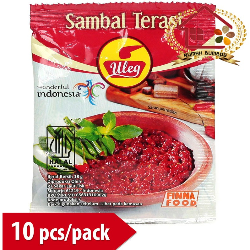 

(10 sachet x 20 gr) FINNA Uleg Sambal Terasi Renceng