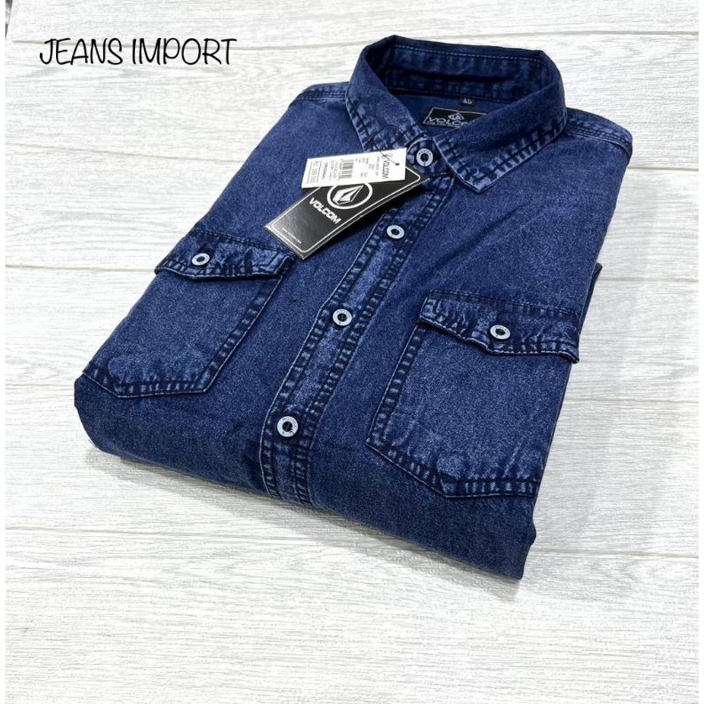 KODE K8A Kemeja Jeans Pria Lengan Pendek Import Baju Kemeja Levis Denim Casual
