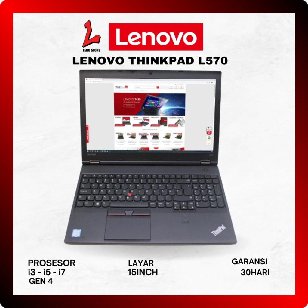 Laptop sekolah dan kuliah lenovo thinkpad L570 i3 i5 i7 generasi 7 second bergaransi