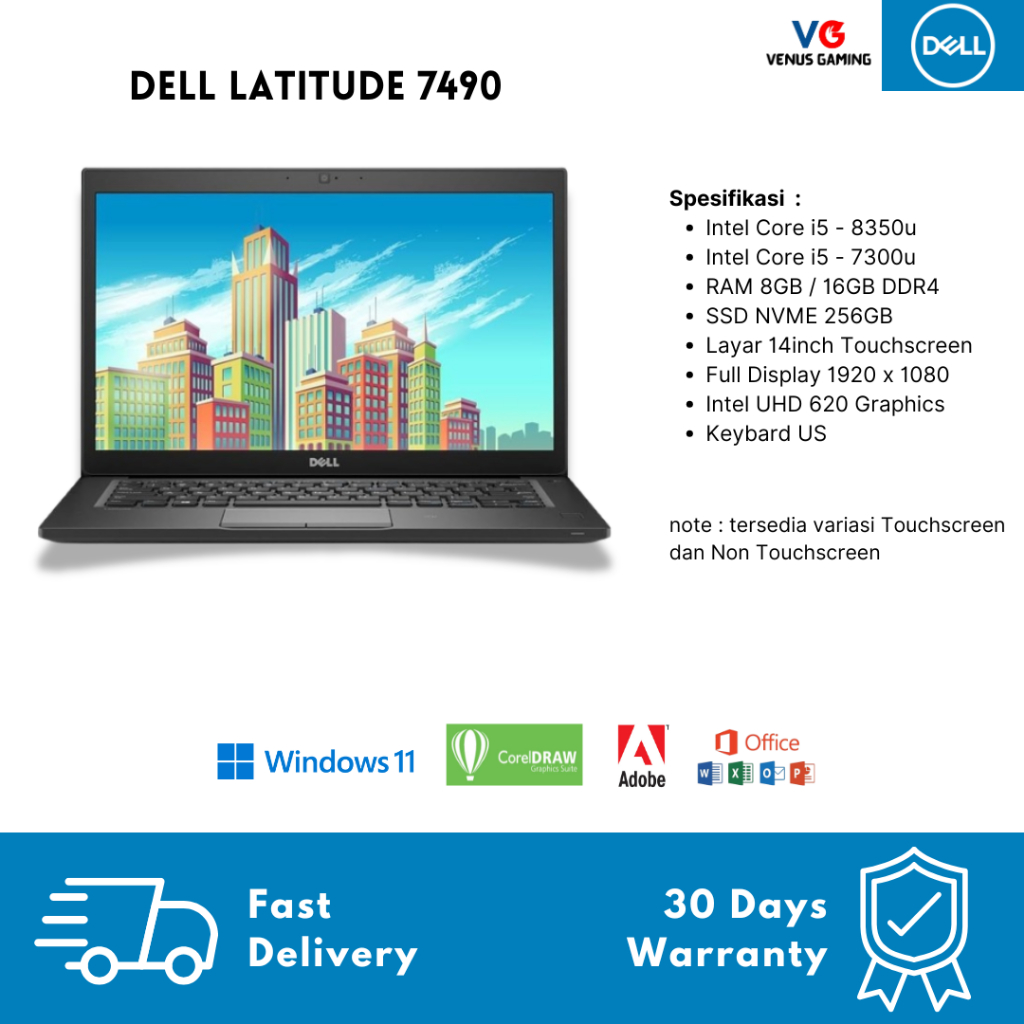 Laptop Dell Latitude 7490 Core i5 i7 Gen 8 RAM 8GB SSD 256GB second