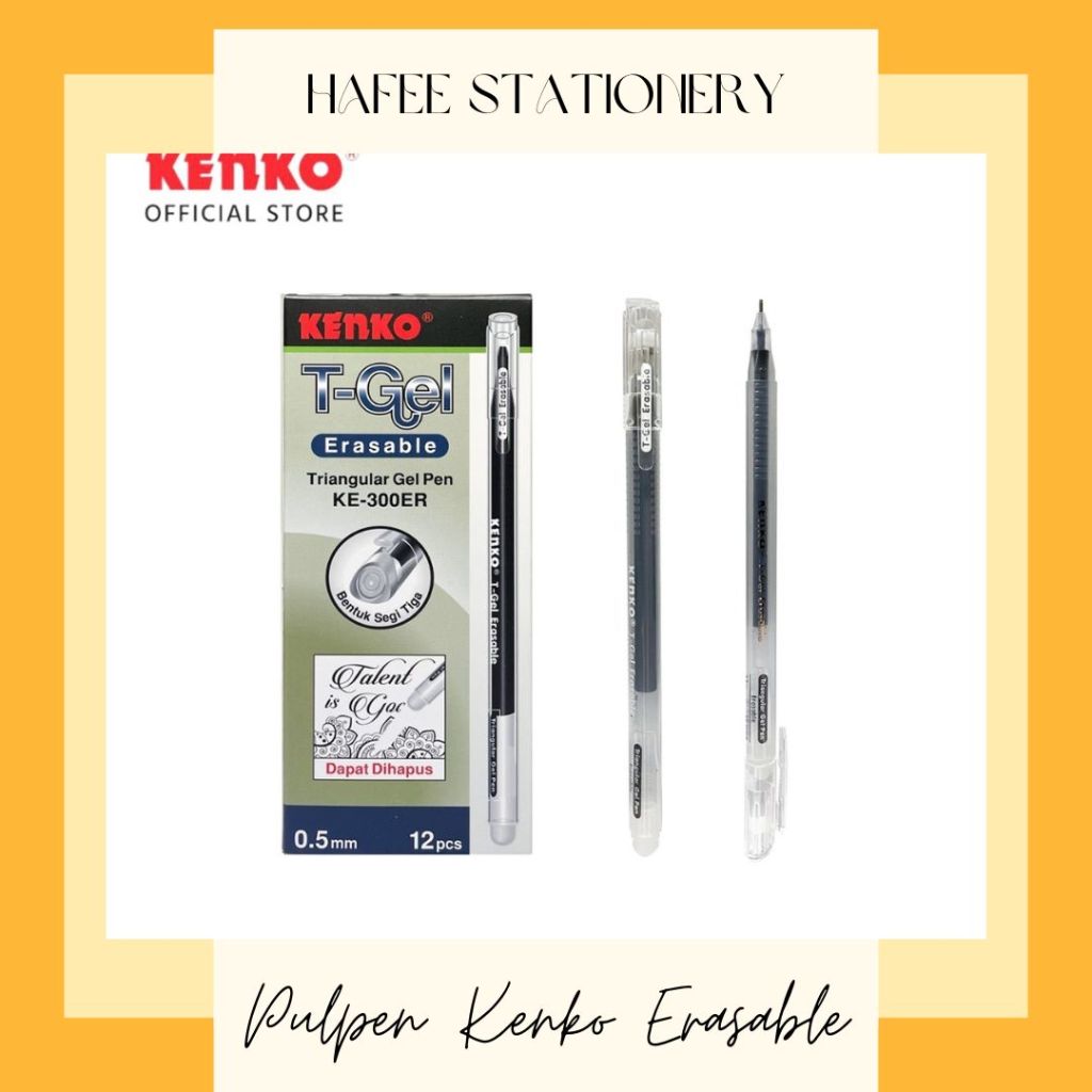 

Kenko Gell Pen Erasable Pulpen Gell 1 Pack Per Pack Isi 12 Pcs Kenko Dapat Dihapus KE-303ER (dapat kirim instant bandung)