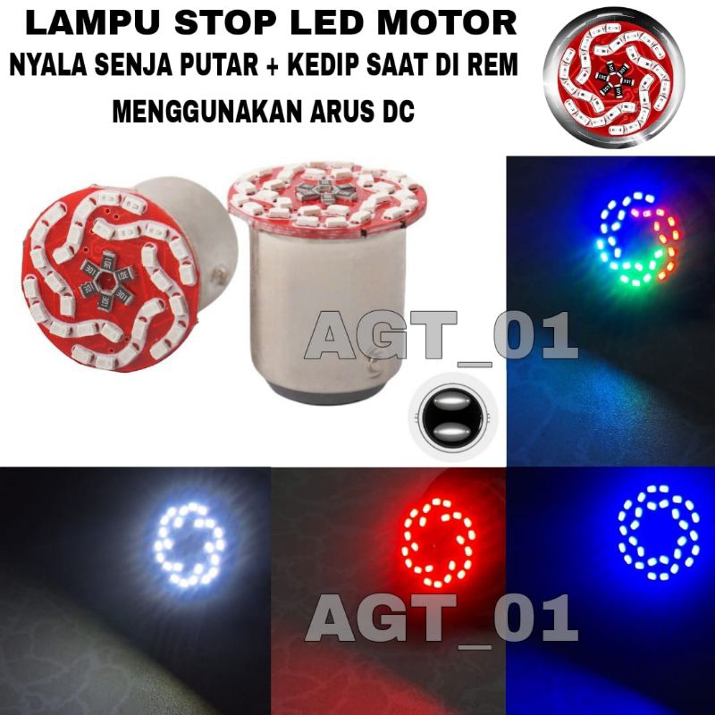 LAMPU REM MOTOR SOKET 2 TITIK NYALA RUNNING DAN KEDIP / LAMPU STOP LED MOTOR / LAMPU STOP REM LED PU