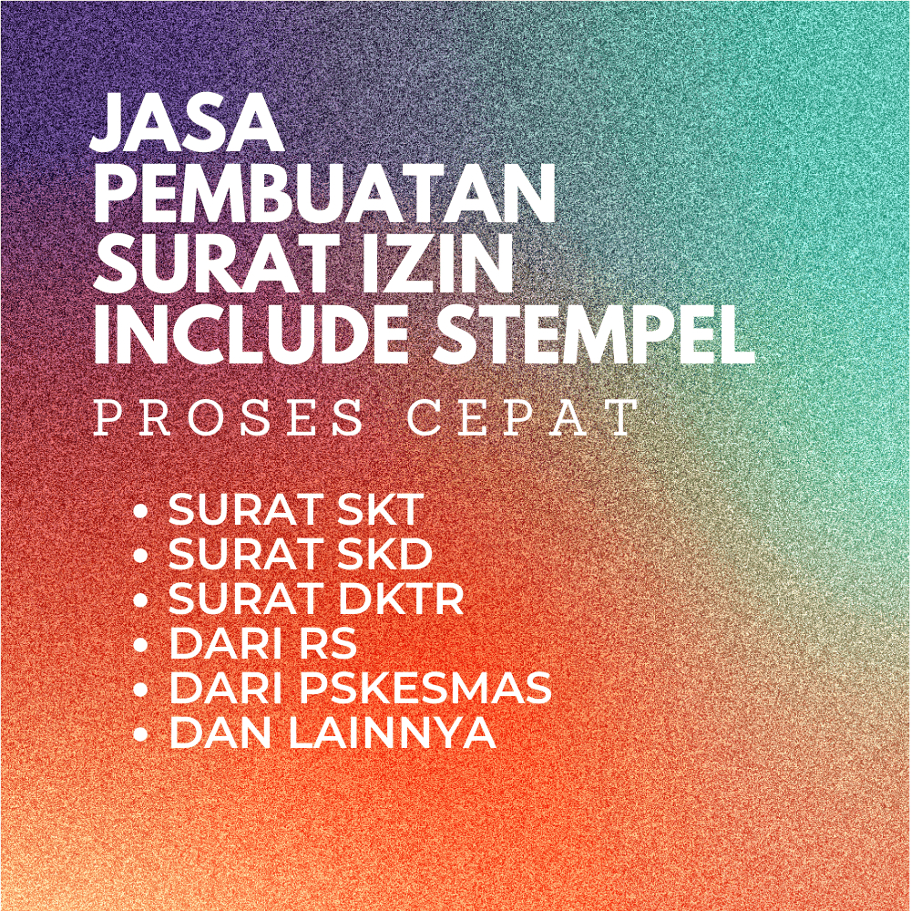 

Jasa Pembuatan Surat Izin Include Stempl | Surat Izin Kuliah | SKD | SKS