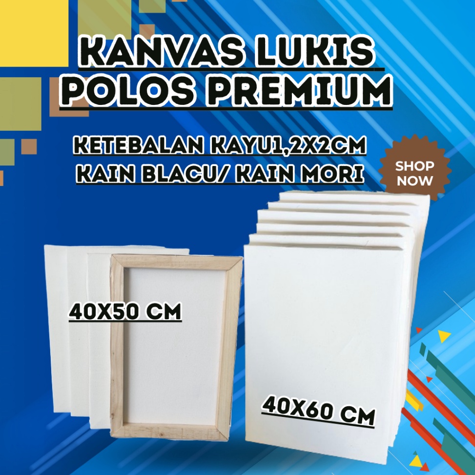 

Ready Promo kanvas lukis 4x5 4x6cm polos kain blacu premium
