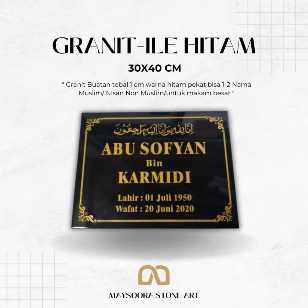 BATU NISAN GRANIT-ILE 30X40CM