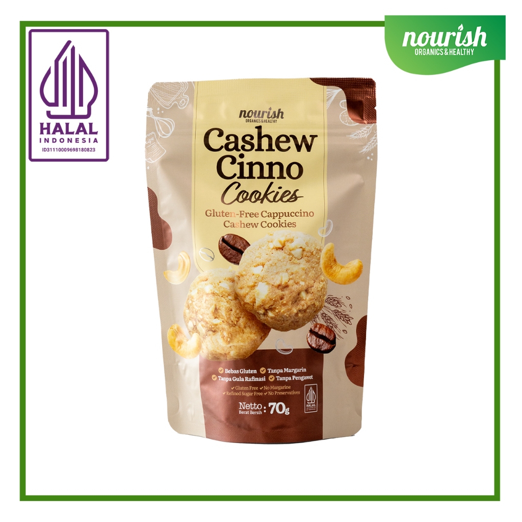 

Cashewcinno Cookies - Gluten Free Cappuccino Cashew Cookies 70gr
