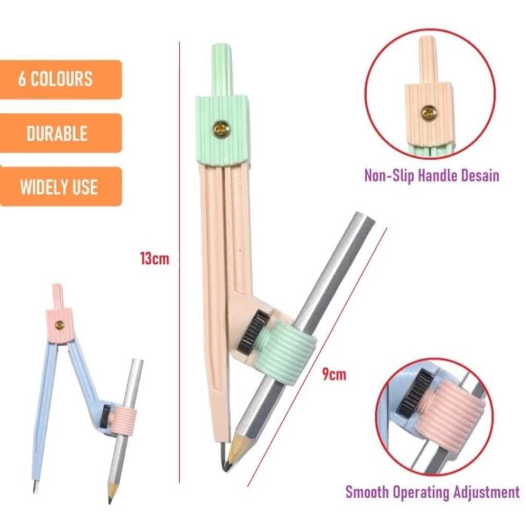 

Jangka Compass / Jangka Matematika / Pencil Compass / Jangka Set Pensil MTS-4002R Combo