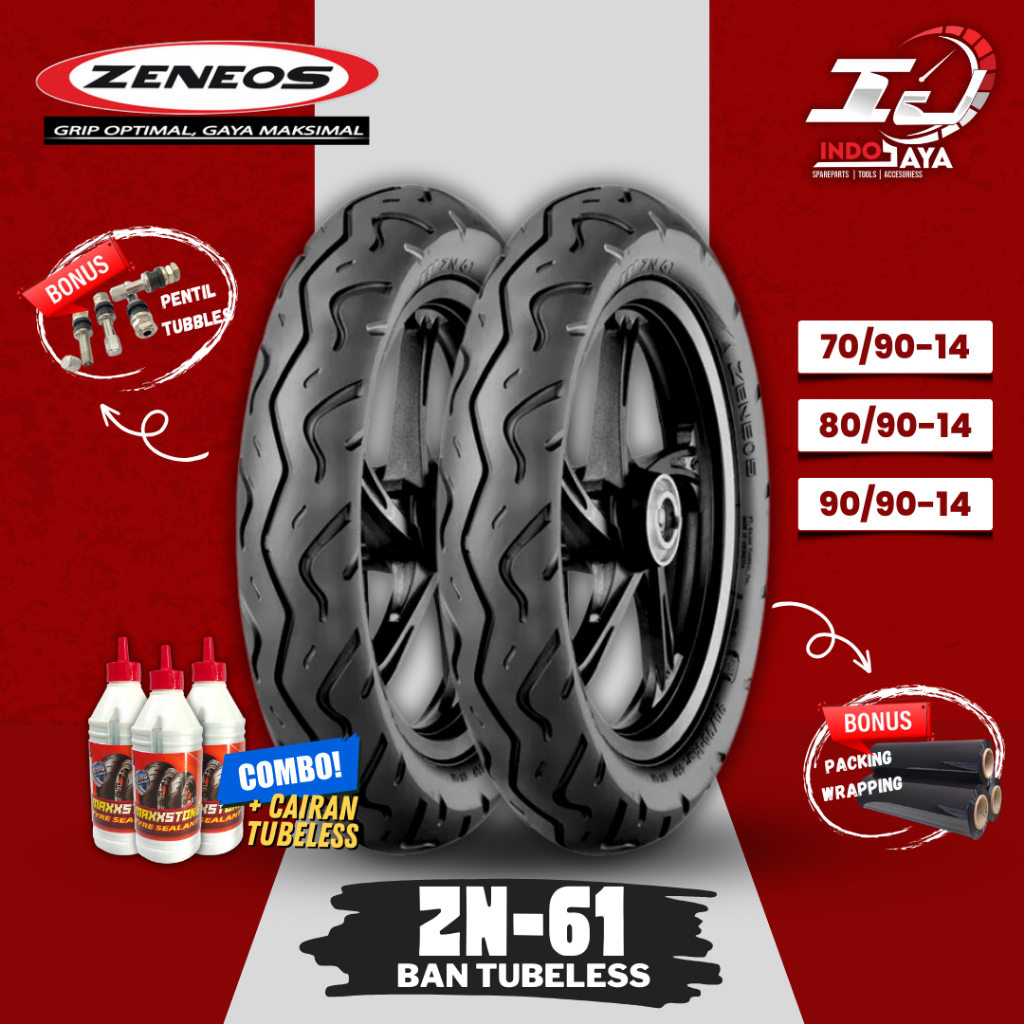 [READY COD] BAN LUAR TUBELESS ZENEOS ZN 61 (70/90-14 - 80/90-14 - 90/90-14) RING 14 / ZN-61 / ZN61 /