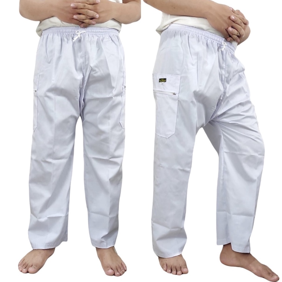 ART S5Y2 Celana Panjang Pangsi Dewasa KATUN DRILL PREMIUM Sirwal Big Size Umroh Putih Sholat Shalat 