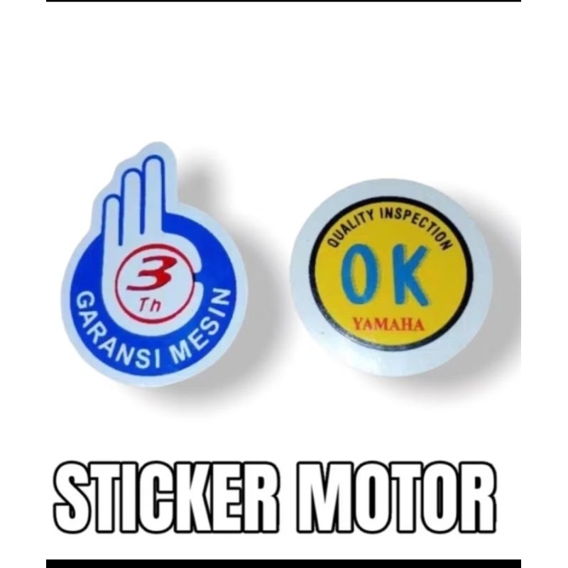 STICKER STIKER PELENGKAP OK GARANSI MESIN 3 TAHUN MOTOR YAMAHA RXK RX KING YT 115 VIXION RXS RX SPES