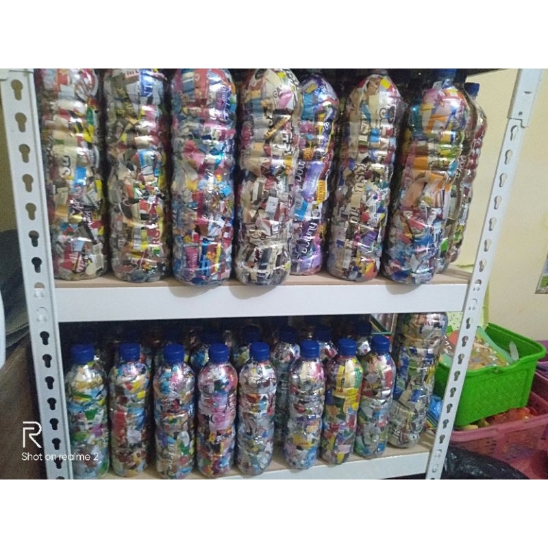 ecobrick botol  ukuran 600 ml berat 200+gran