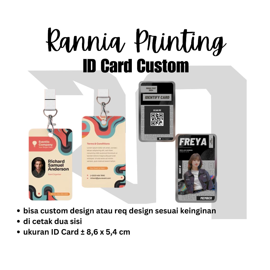 

Custom ID Card / Name Tag / Kartu ID / kartu member