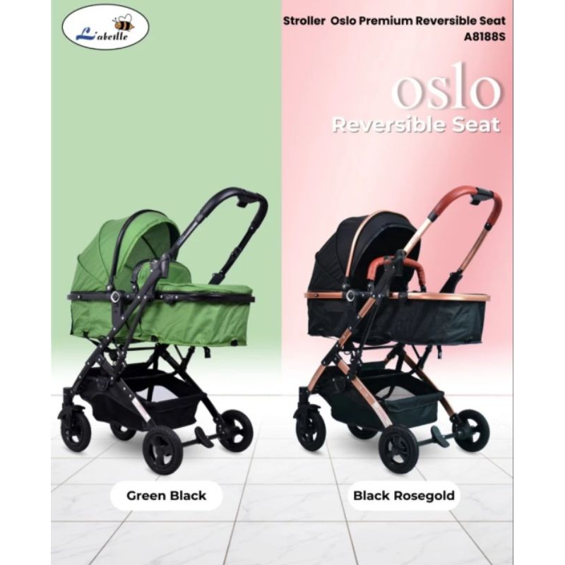Labeille Stroller A8188s Oslo / Kereta Dorong Bayi Labeille Oslo luxury Hitam