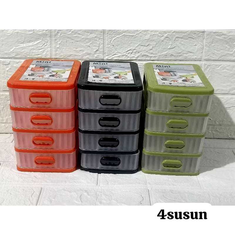 Laci plastik mini serbaguna 3 susun laci obat tempat makeup