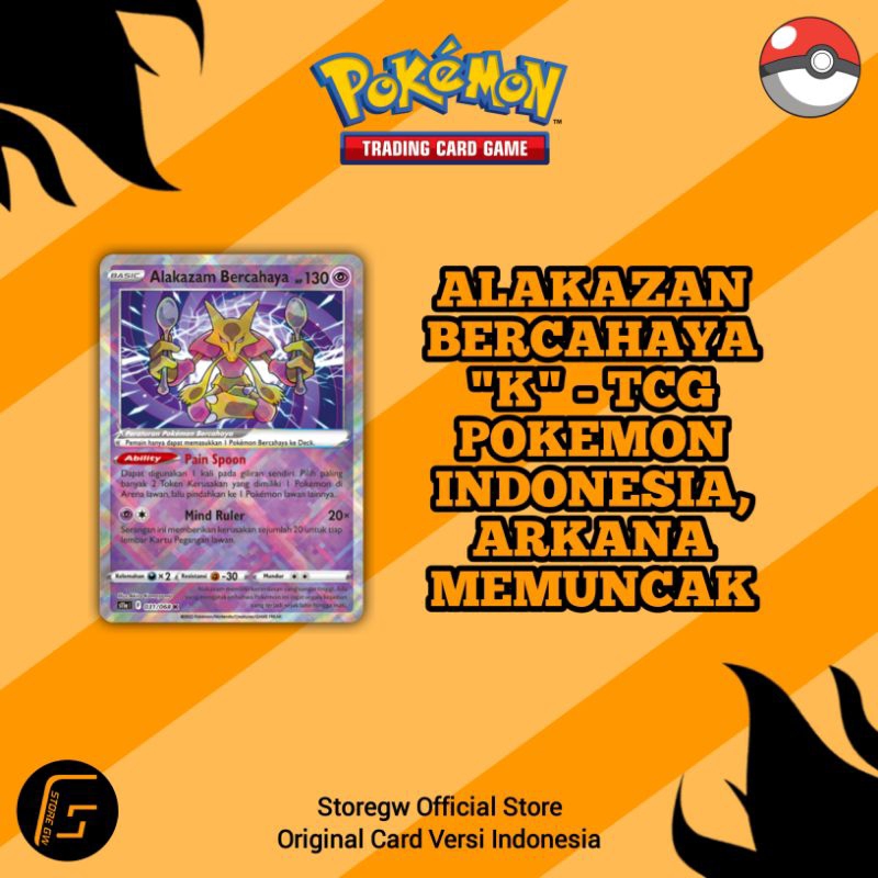 Alakazam Bercahaya K - tcg pokemon arkana memuncak