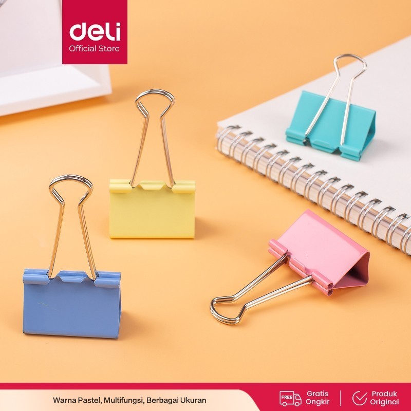

Deli Binder Clip / Klip Binder / Penjepit Kertas Warna Pastel 8559 - 25mm, 12pcs