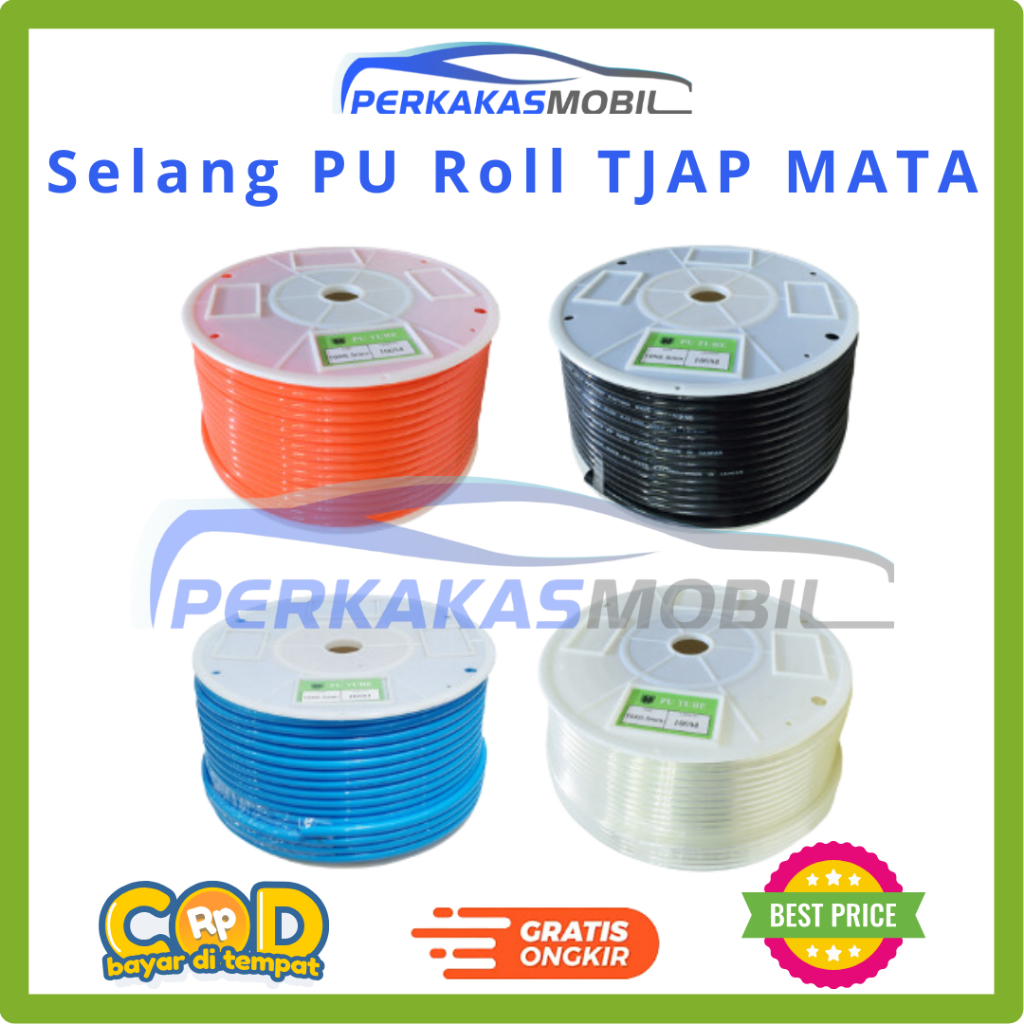 Selang PU Roll Orange / Black / Blue / Clear Tjap Mata Berbagai Macam Ukuran