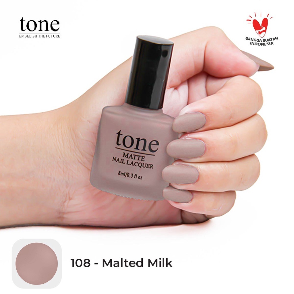 TONE Earth Nail Lacquer Matte Series | Cat Kuku Matte | Nail Polish | Kutek Halal Muslimah