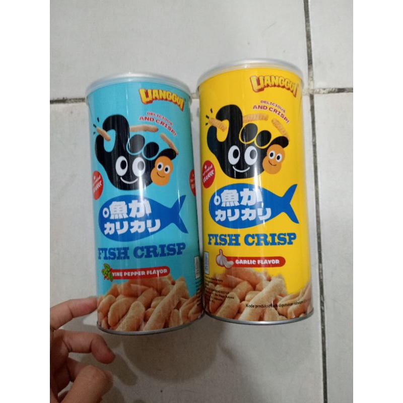 

Biskuit ikan fish crispy Lianggui ada 2 rasa garlic bawang dan lada 80gram