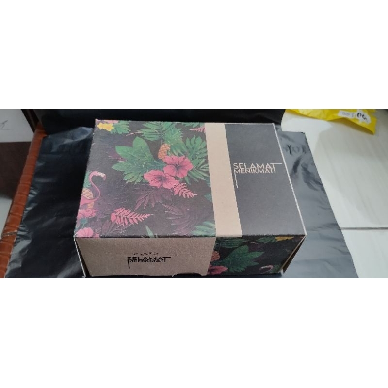 Kardus Snack Kraft motif bunga, ukuran besar.