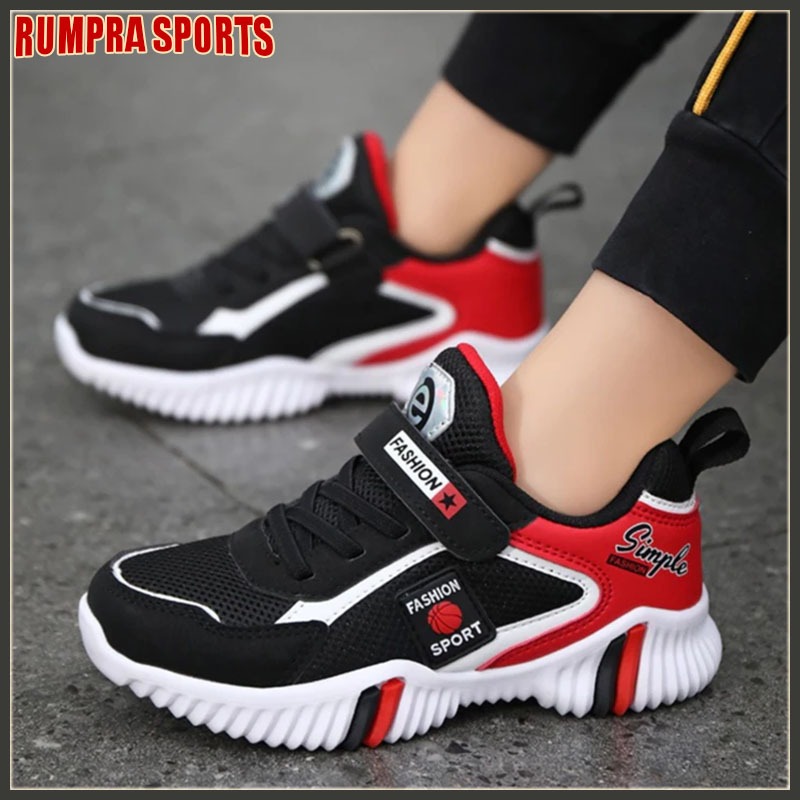 Sepatu Sneakers Sport Anak Laki Laki Sepatu Sekolah Anak sd Sepatu anak hitam sd sepatu anak Import 