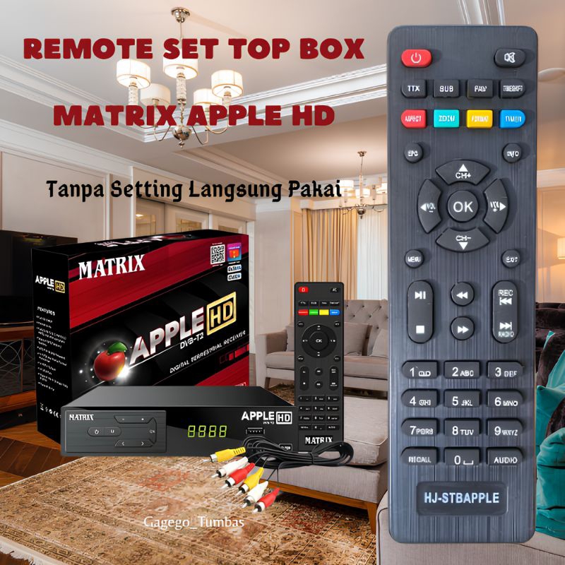 Remot Remote Stb Matrix Apple Merah HD Receiver TV