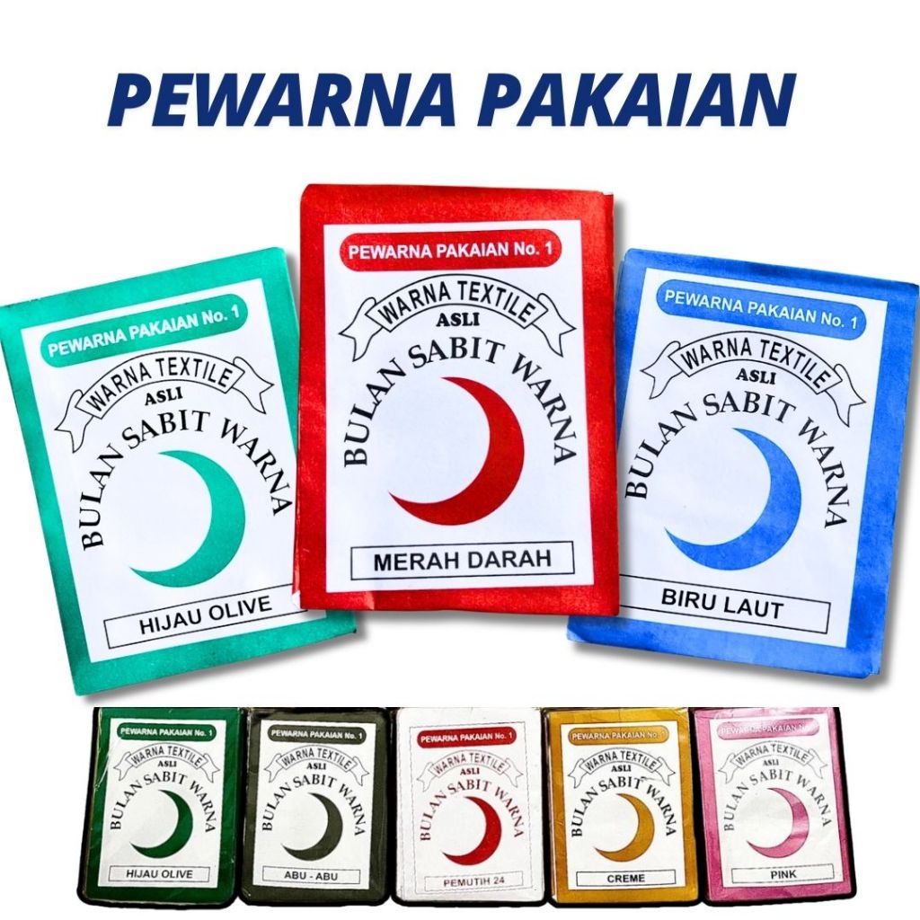 PEWARNA TEXTILE PAKAIAN | TIE DYE | WANTEX BULAN SABIT